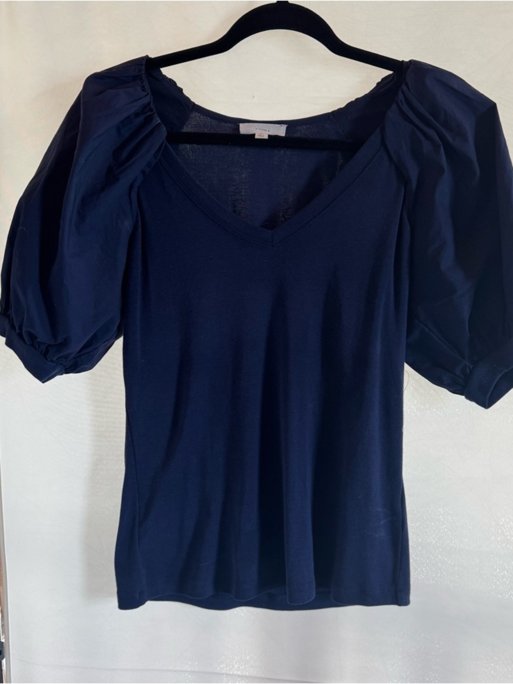 a loves a Women's Navy Short Sleeve V-Neck Tee